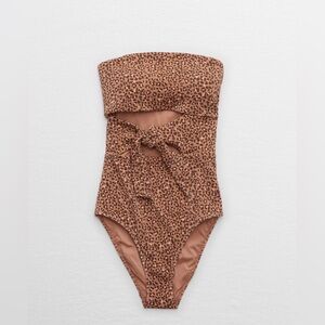 Aerie Brown Leopard One Piece